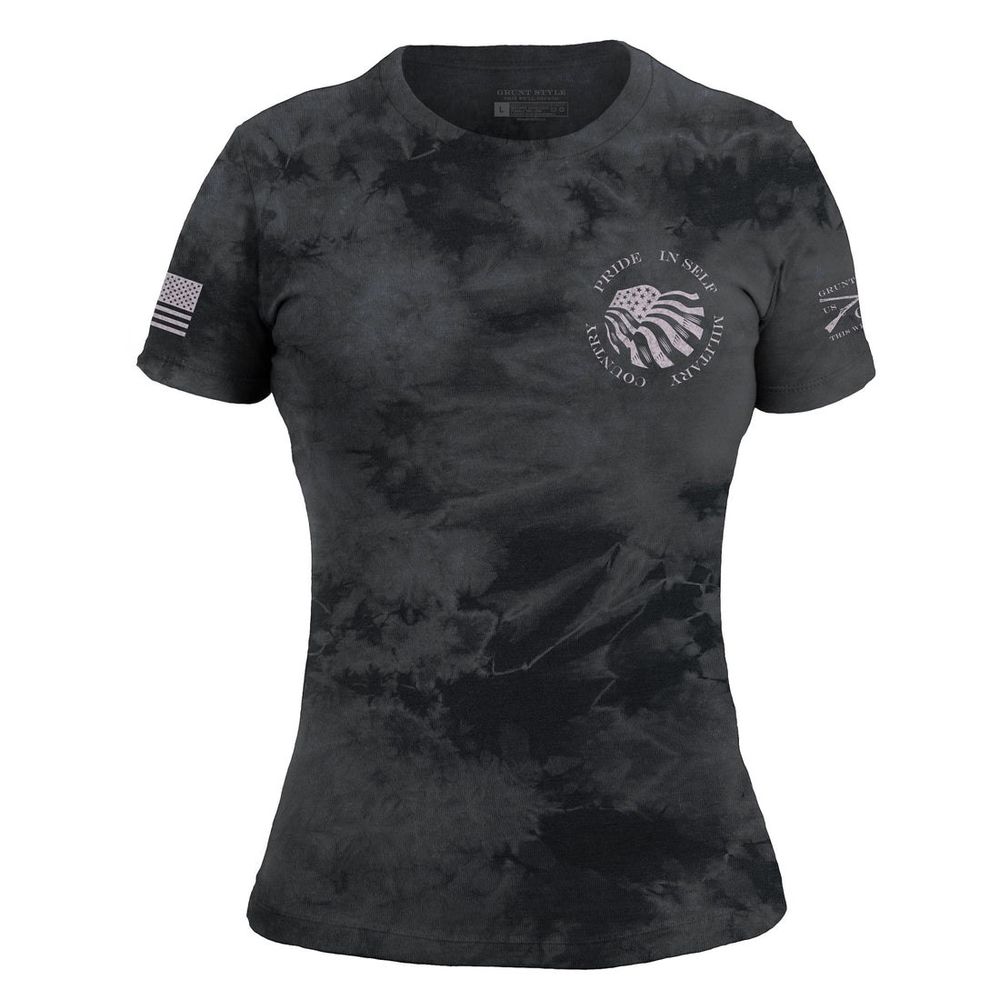 Grunt Style жіноча футболка Flag Salute Slim (Black Wash), S