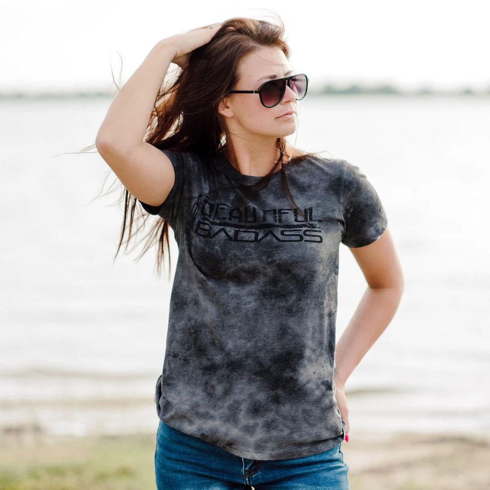 Grunt Style жіноча футболка Beautiful Badass (Black Wash), S