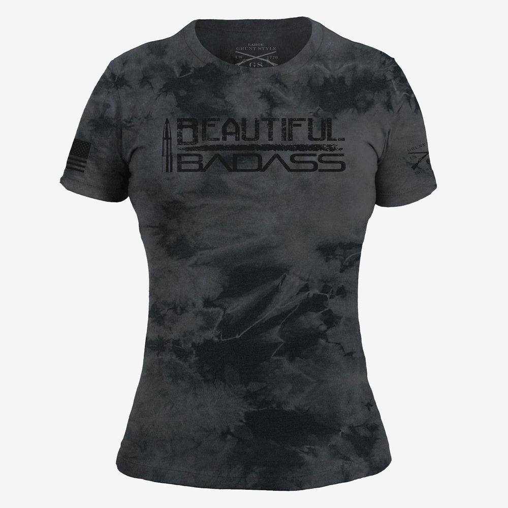 Grunt Style женская футболка Beautiful Badass (Black Wash), S