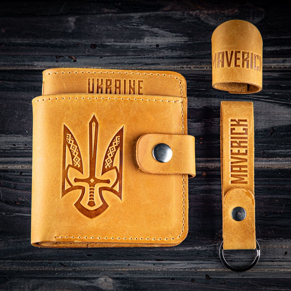 Maverick гаманець Glory to Ukraine (Camel)