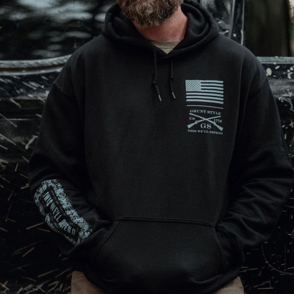 Grunt Style худи This We'll Defend Sleeve Digi Camo (Black), L