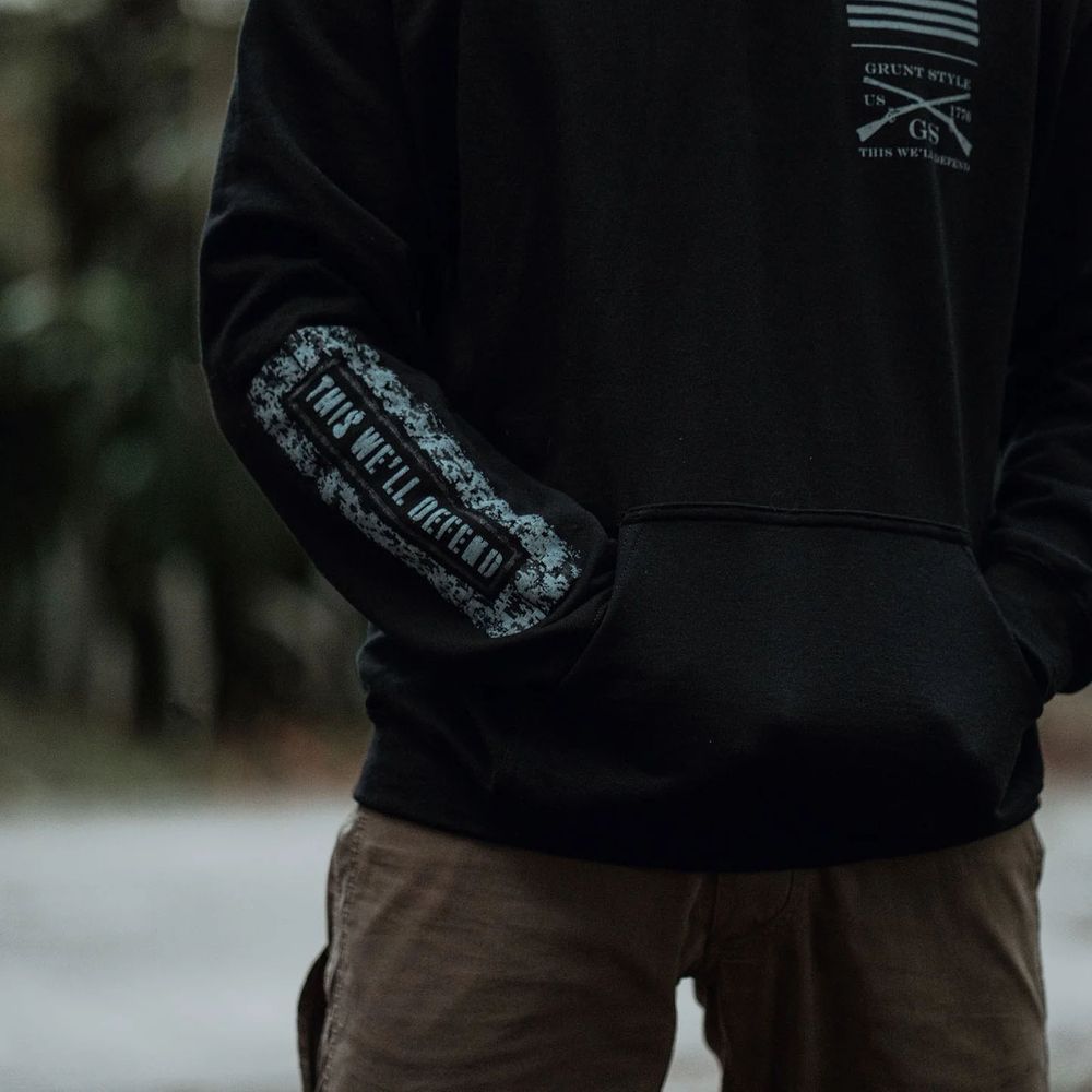 Grunt Style худи This We'll Defend Sleeve Digi Camo (Black), L