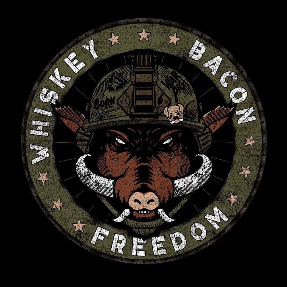 Grunt Style футболка Whiskey. Bacon. Freedom. (Black), S