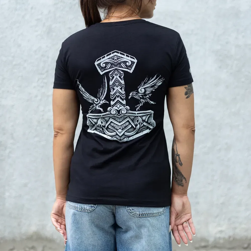 Жіноча футболка Mjolnir (Black)
