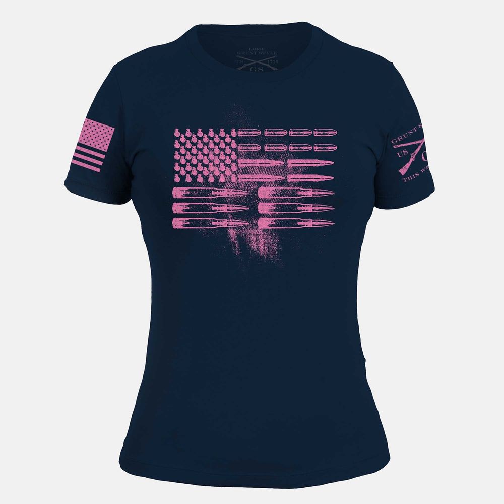 Grunt Style женская футболка Ammo Flag (Navy-Pink), S
